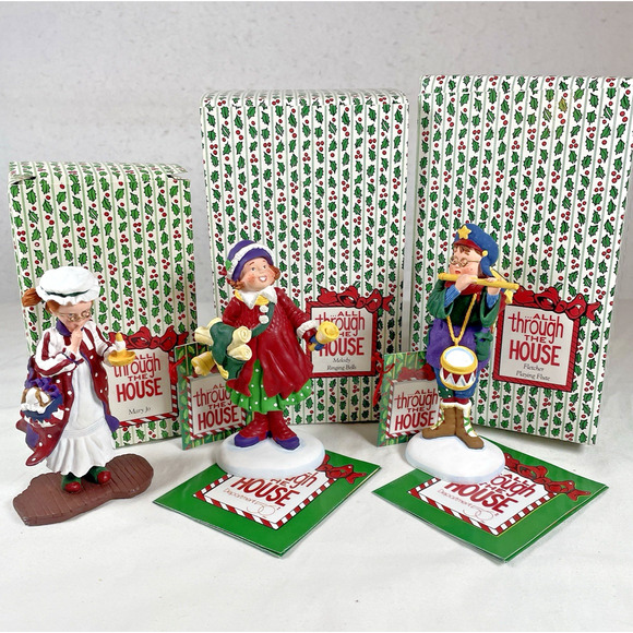 Dept 56 All Through The House Lot of 3: Mary Jo, Melody, Fletcher Christmas Figs - Picture 1 of 10